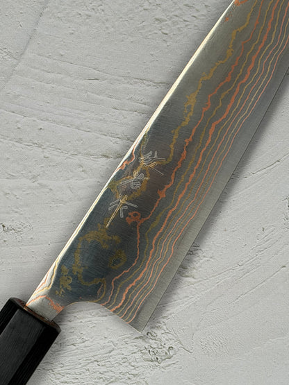 Takeshi Saji - Blue #2 Rainbow Damascus Gyuto 180mm