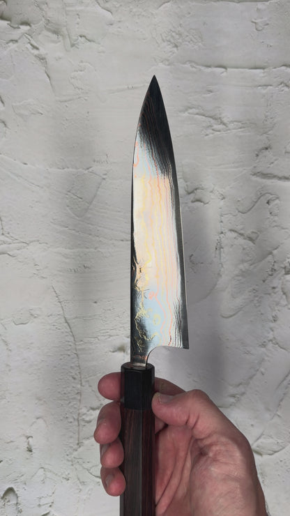 Takeshi Saji - Blue #2 Rainbow Damascus Gyuto 180mm